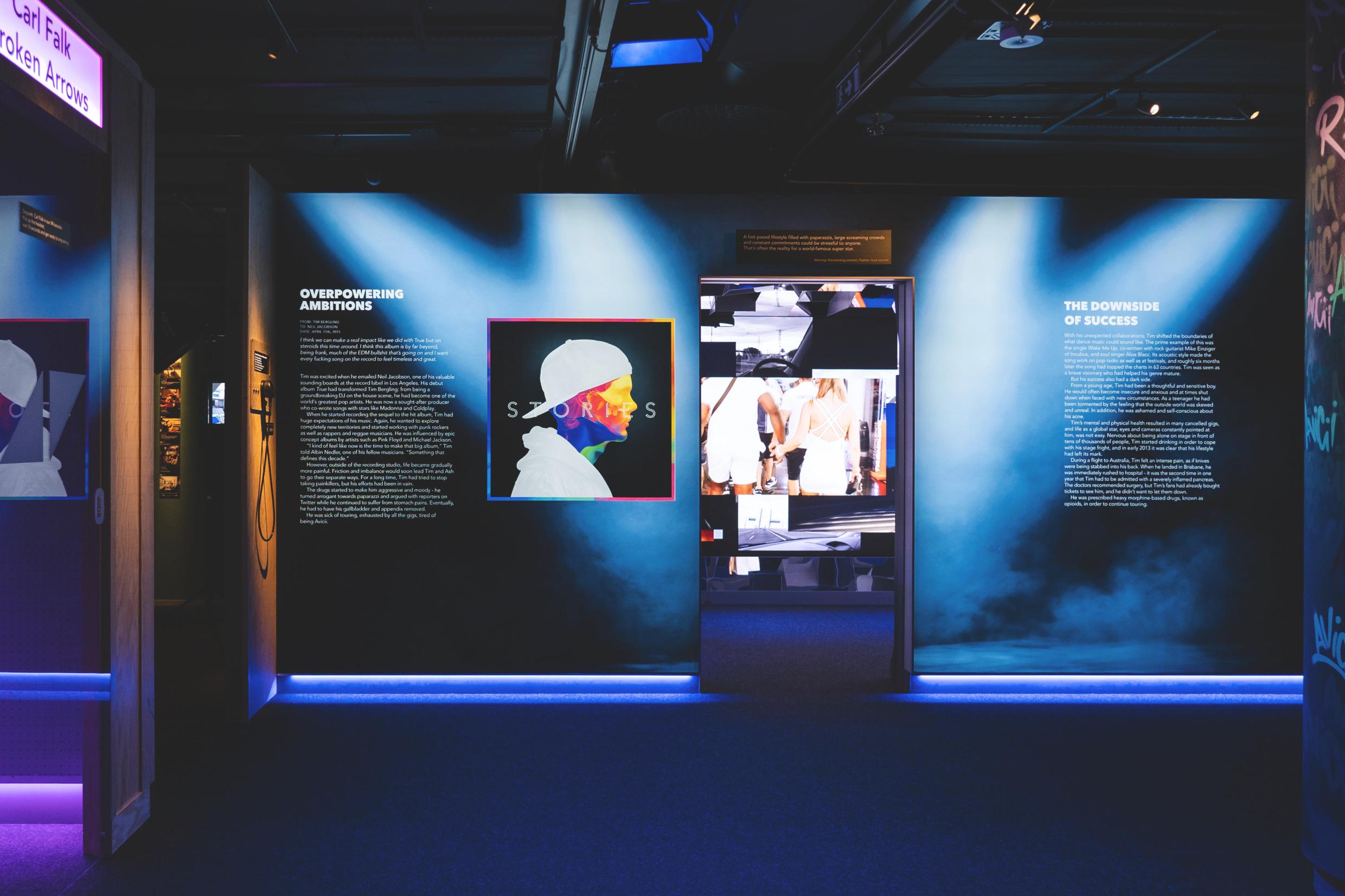 Interior photo of the museum Avicii Experience